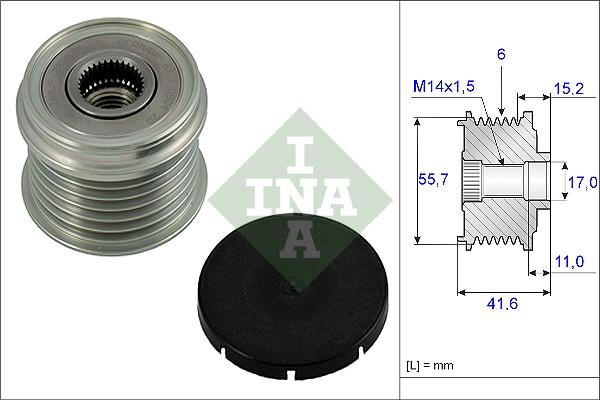 INA 535 0024 10 - Remskiva, generator xdelar.se