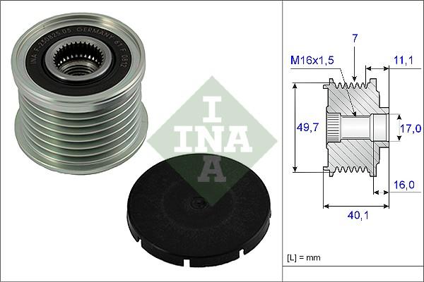 INA 535 0021 10 - Remskiva, generator xdelar.se