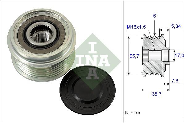 INA 535 0077 10 - Remskiva, generator xdelar.se