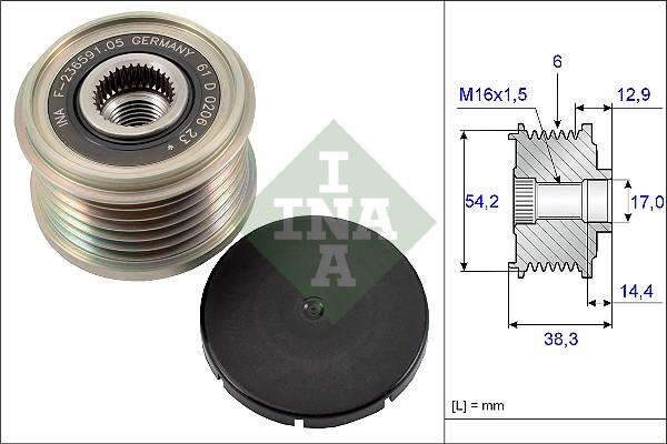 INA 535 0194 10 - Remskiva, generator xdelar.se