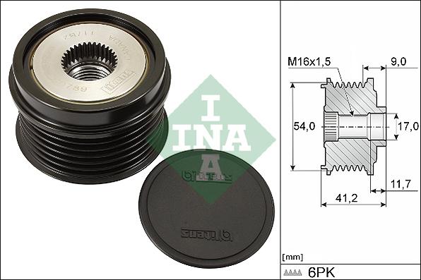 INA 535 0192 10 - Remskiva, generator xdelar.se