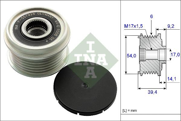 INA 535 0151 10 - Remskiva, generator xdelar.se