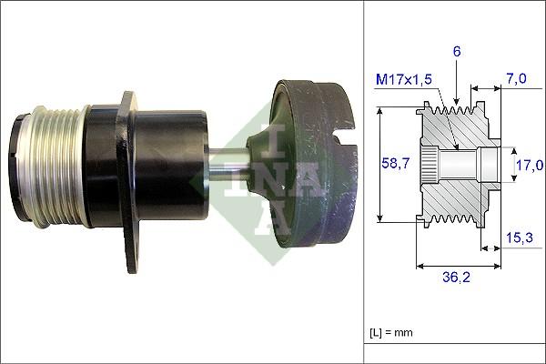 INA 535 0157 10 - Remskiva, generator xdelar.se