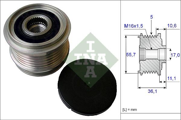 INA 535 0161 10 - Remskiva, generator xdelar.se