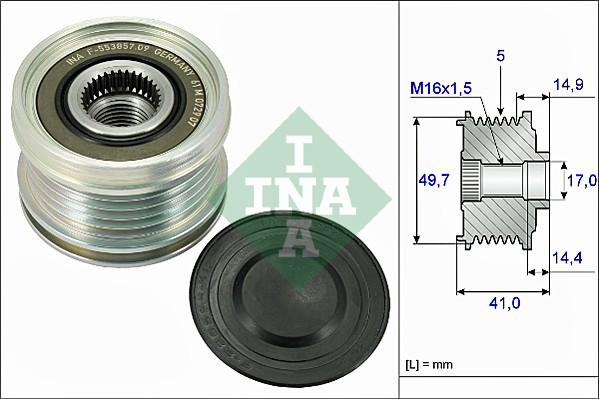 INA 535 0101 10 - Remskiva, generator xdelar.se