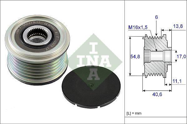 INA 535 0102 10 - Remskiva, generator xdelar.se