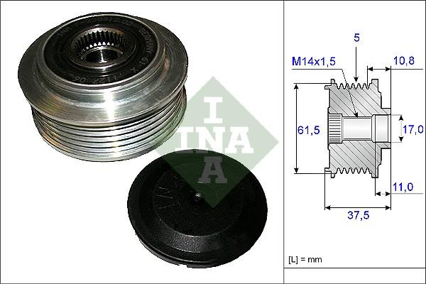 INA 535 0107 10 - Remskiva, generator xdelar.se