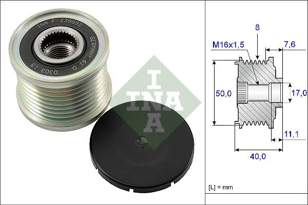 INA 535 0119 10 - Remskiva, generator xdelar.se