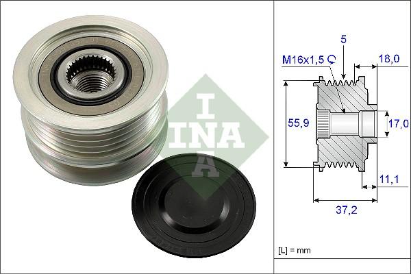 INA 535 0113 10 - Remskiva, generator xdelar.se