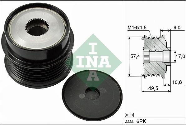 INA 535 0189 10 - Remskiva, generator xdelar.se