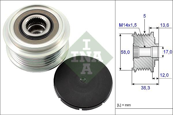 INA 535 0184 10 - Remskiva, generator xdelar.se