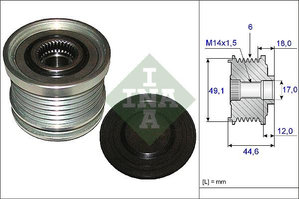 INA 535 0182 10 - Remskiva, generator xdelar.se