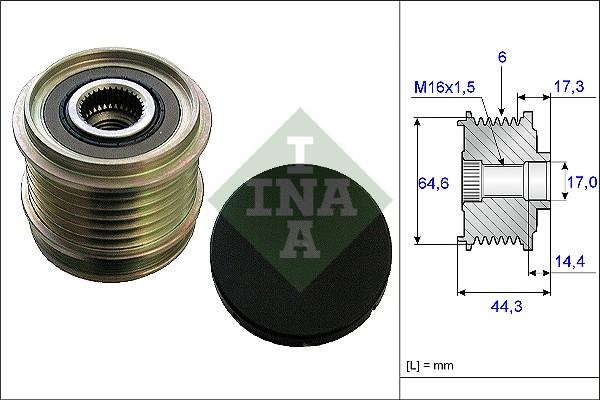 INA 535 0130 10 - Remskiva, generator xdelar.se