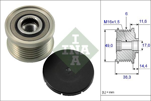 INA 535 0127 10 - Remskiva, generator xdelar.se