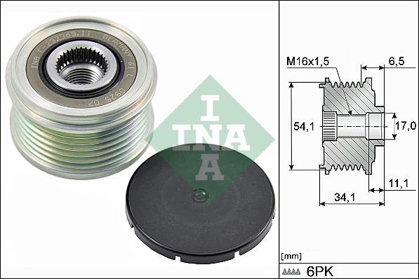 INA 535 0179 10 - Remskiva, generator xdelar.se