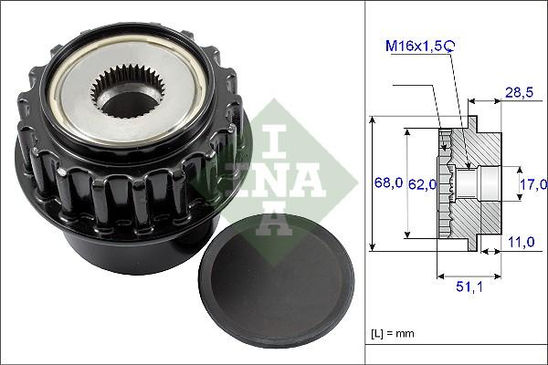 INA 535 0175 10 - Remskiva, generator xdelar.se