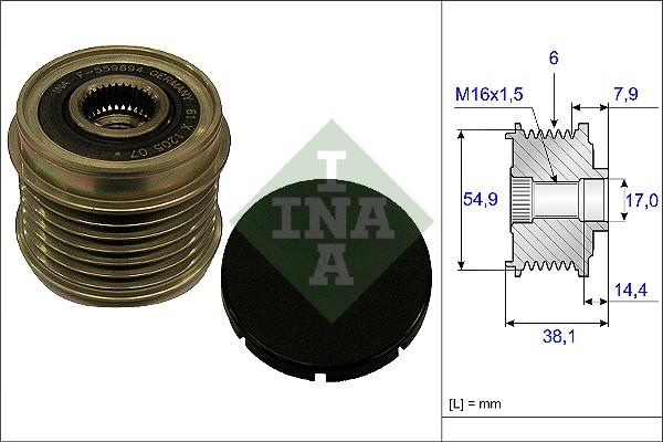 INA 535 0176 10 - Remskiva, generator xdelar.se