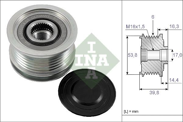 INA 535 0170 10 - Remskiva, generator xdelar.se