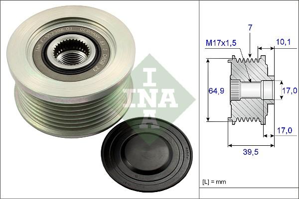 INA 535 0177 10 - Remskiva, generator xdelar.se