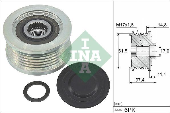 INA 535 0348 10 - Remskiva, generator xdelar.se