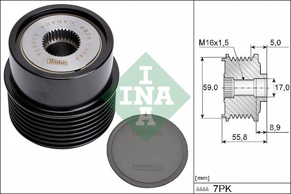 INA 535 0354 10 - Remskiva, generator xdelar.se