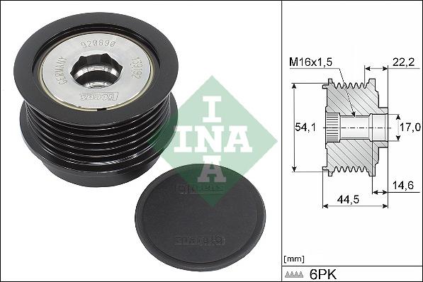 INA 535 0352 10 - Remskiva, generator xdelar.se