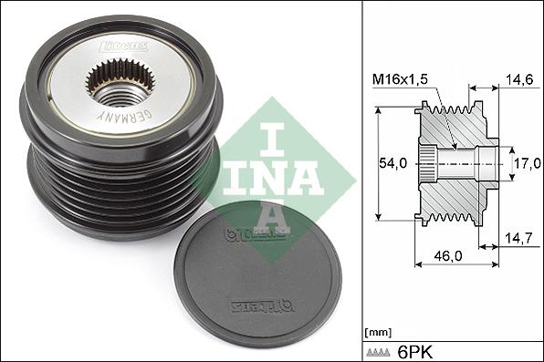 INA 535 0308 10 - Remskiva, generator xdelar.se