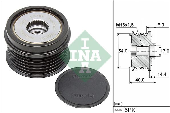 INA 535 0334 10 - Remskiva, generator xdelar.se