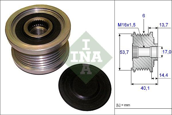 INA 535 0202 10 - Remskiva, generator xdelar.se