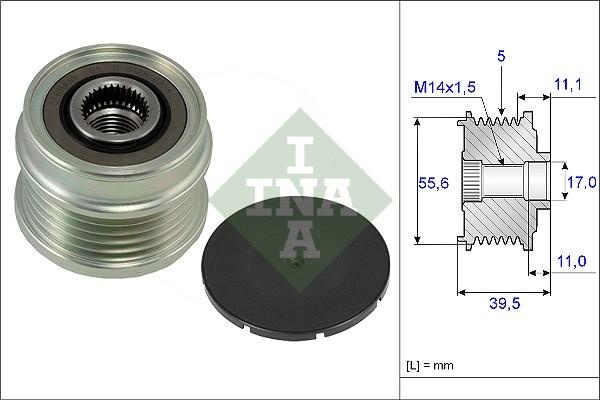 INA 535 0218 10 - Remskiva, generator xdelar.se