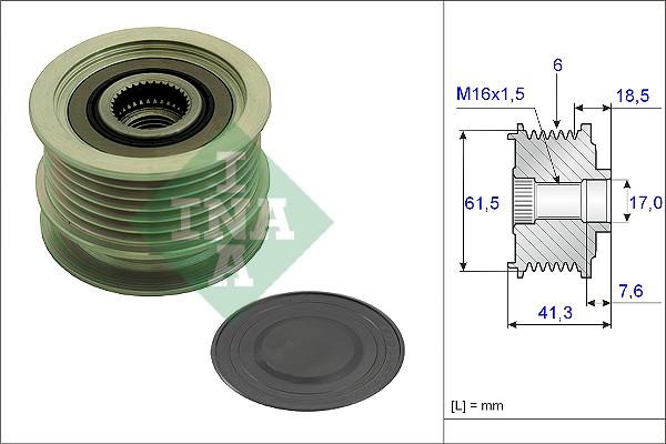 INA 535 0234 10 - Remskiva, generator xdelar.se