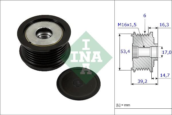 INA 535 0236 10 - Remskiva, generator xdelar.se