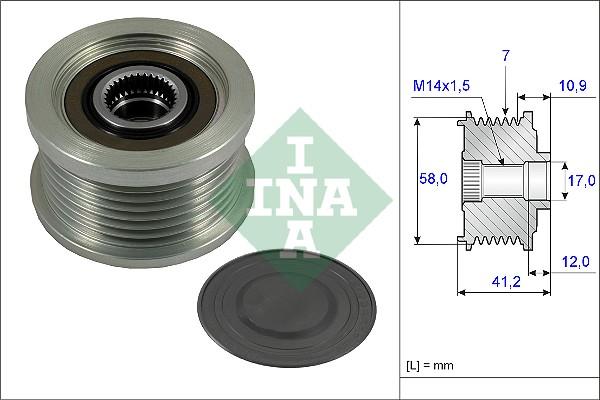 INA 535 0232 10 - Remskiva, generator xdelar.se