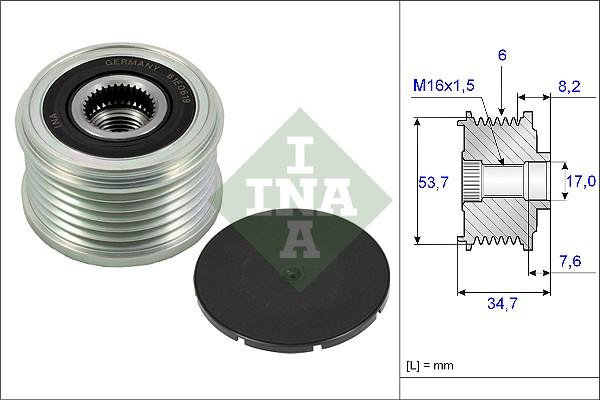 INA 535 0224 10 - Remskiva, generator xdelar.se