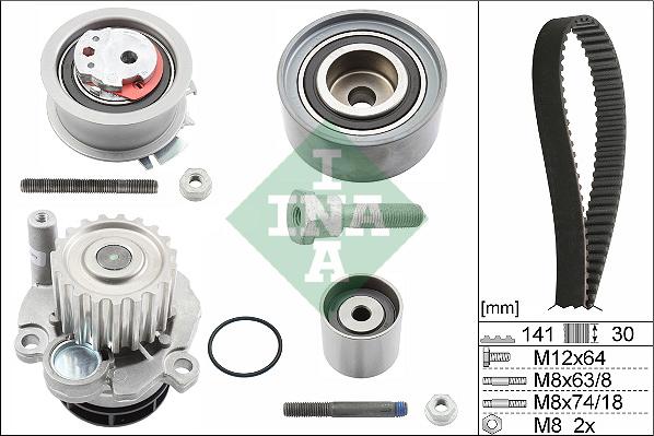 INA 530 0463 30 - Vattenpump + kuggremssats xdelar.se