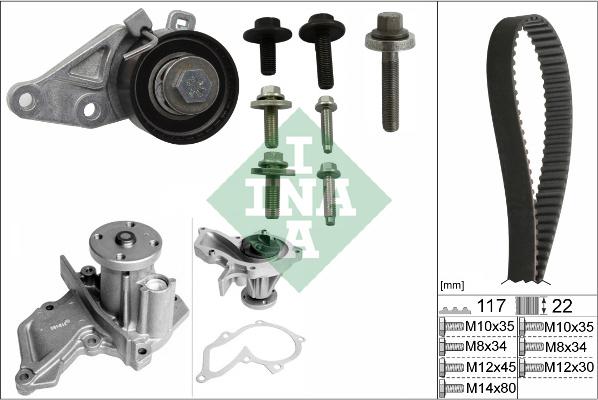 INA 530 0140 30 - Vattenpump + kuggremssats xdelar.se