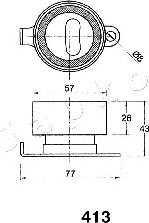 Japko 45413 - Sträckare, transmissionsrem xdelar.se