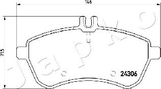 Japko 500511 - Bromsbeläggssats, skivbroms xdelar.se