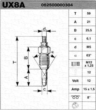 Magneti Marelli 062500000304 - Glödstift xdelar.se