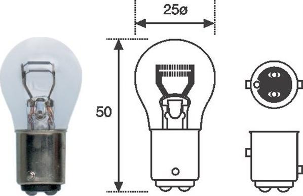 Magneti Marelli 008528100000 - Glödlampa, bromsljus xdelar.se