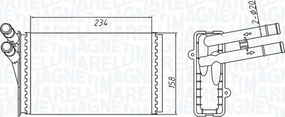 Magneti Marelli 350218409000 - Värmeväxlare, kupévärmare xdelar.se