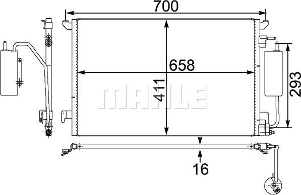 MAHLE AC 411 000P - Kondensor, klimatanläggning xdelar.se