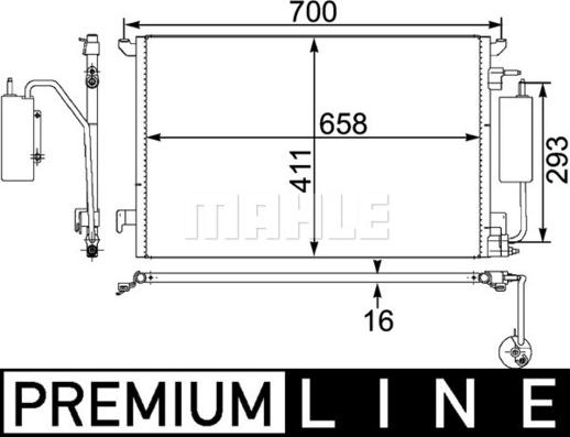 MAHLE AC 411 000P - Kondensor, klimatanläggning xdelar.se