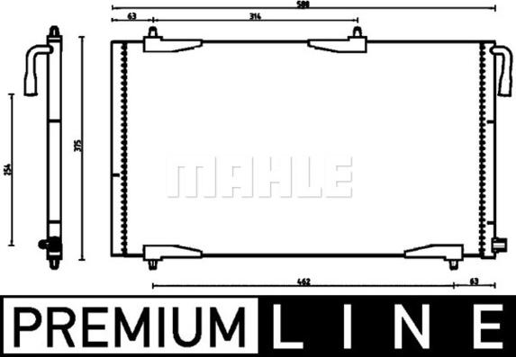 MAHLE AC 501 000P - Kondensor, klimatanläggning xdelar.se