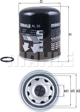 MAHLE AL 35 - Lufttorkarpatron, kompressorsystem xdelar.se