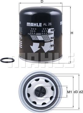 MAHLE AL 26 - Lufttorkarpatron, kompressorsystem xdelar.se