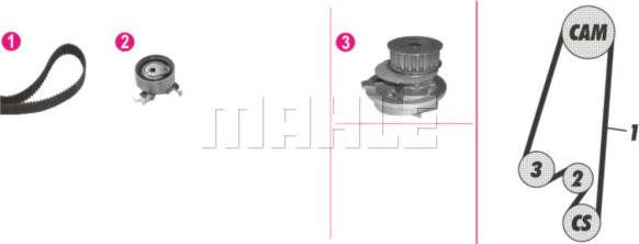 MAHLE CPK 65 000P - Vattenpump + kuggremssats xdelar.se