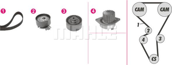 MAHLE CPK 104 000P - Vattenpump + kuggremssats xdelar.se