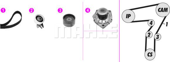 MAHLE CPK 100 000P - Vattenpump + kuggremssats xdelar.se