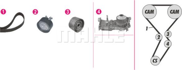 MAHLE CPK 116 000P - Vattenpump + kuggremssats xdelar.se